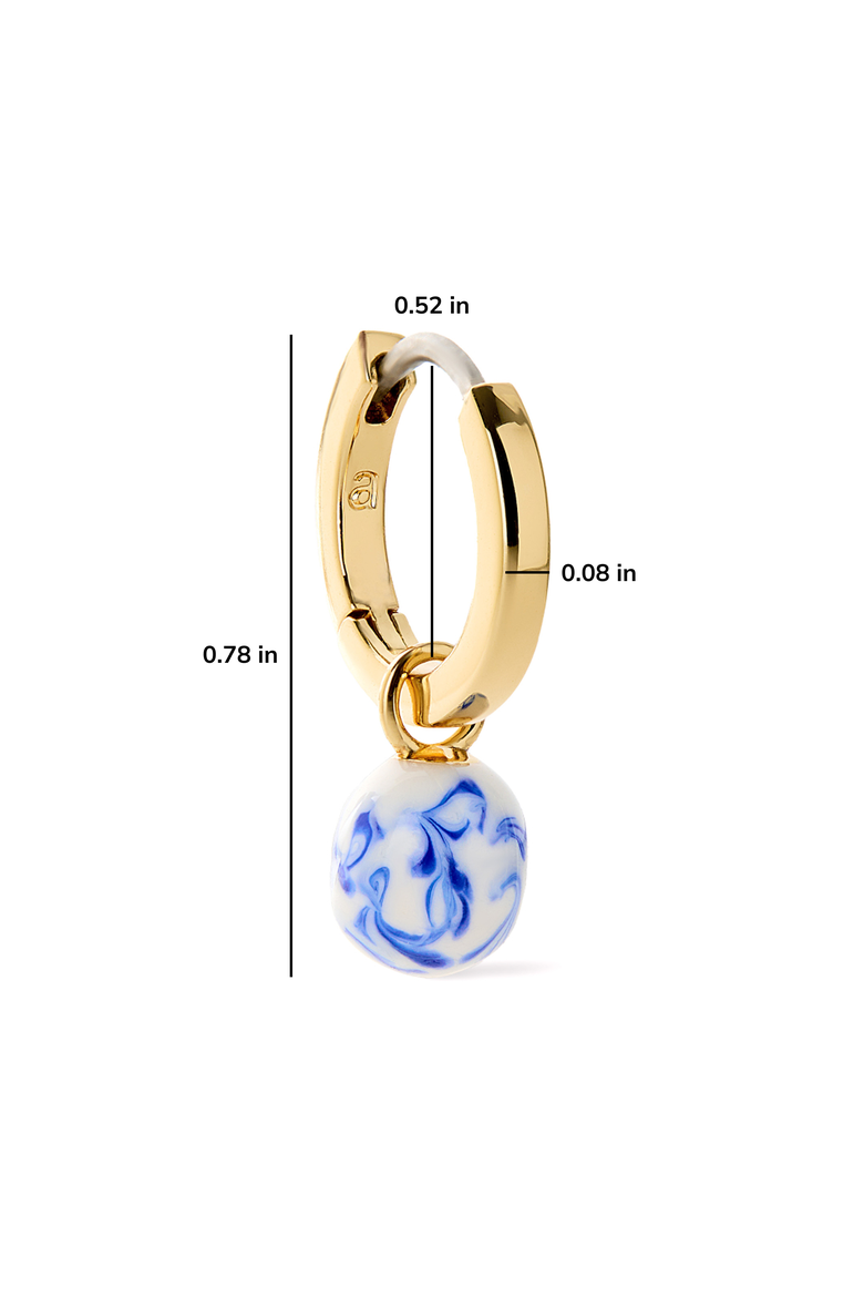 Gold Drop Earrings - Lainey Marble Blue, Alternate, color, Marble Blue/ Gold