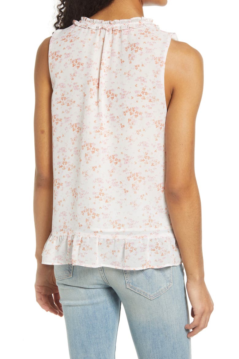 Floral Ruffle Blouse, Alternate, color, IVORY/ BLUSH FLORAL