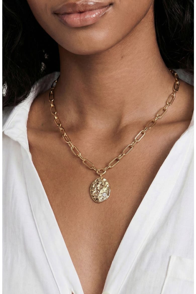 Textured Pendant Necklace, Alternate, color, GOLD