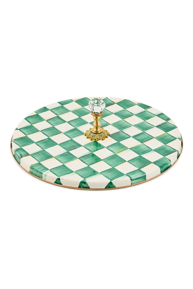 Emerald Check Enameled Steel Cheese Course, Alternate, color, EMERALD