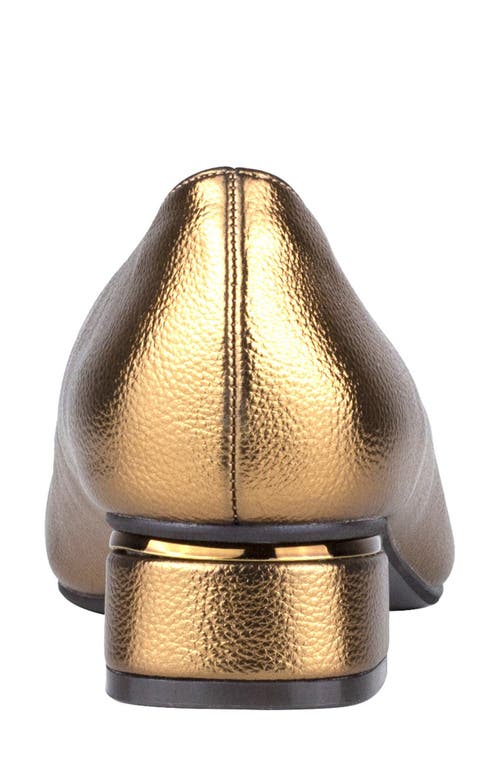Ninety Union Eagle Tipped Square Toe Pump In Gold