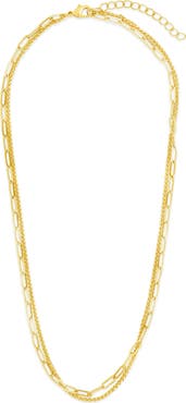 Sterling Forever Emery Textured Chain Necklace