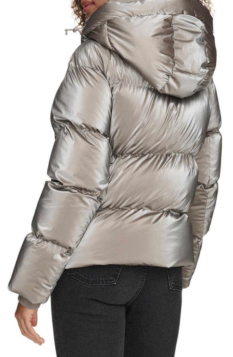 Levi's Hooded Quilted Puffer Jacket, Alternate, color, Silver