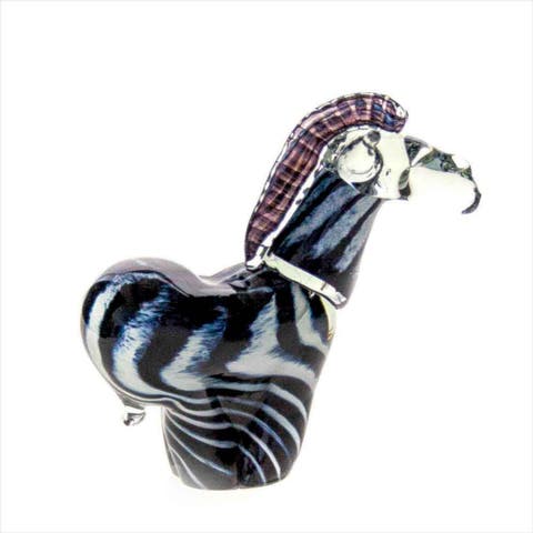 Hand Blown Glass Zebra - Medium