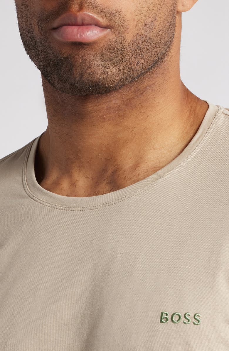 BOSS Mix Match Long Sleeves Pajama T-Shirt, Alternate, color, Light Beige