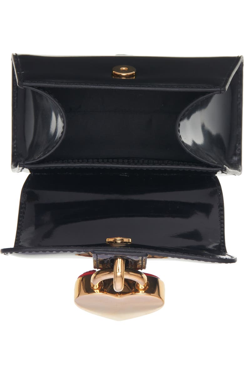 Moschino Heart Padlock Leather Top Handle Bag, Alternate, color,