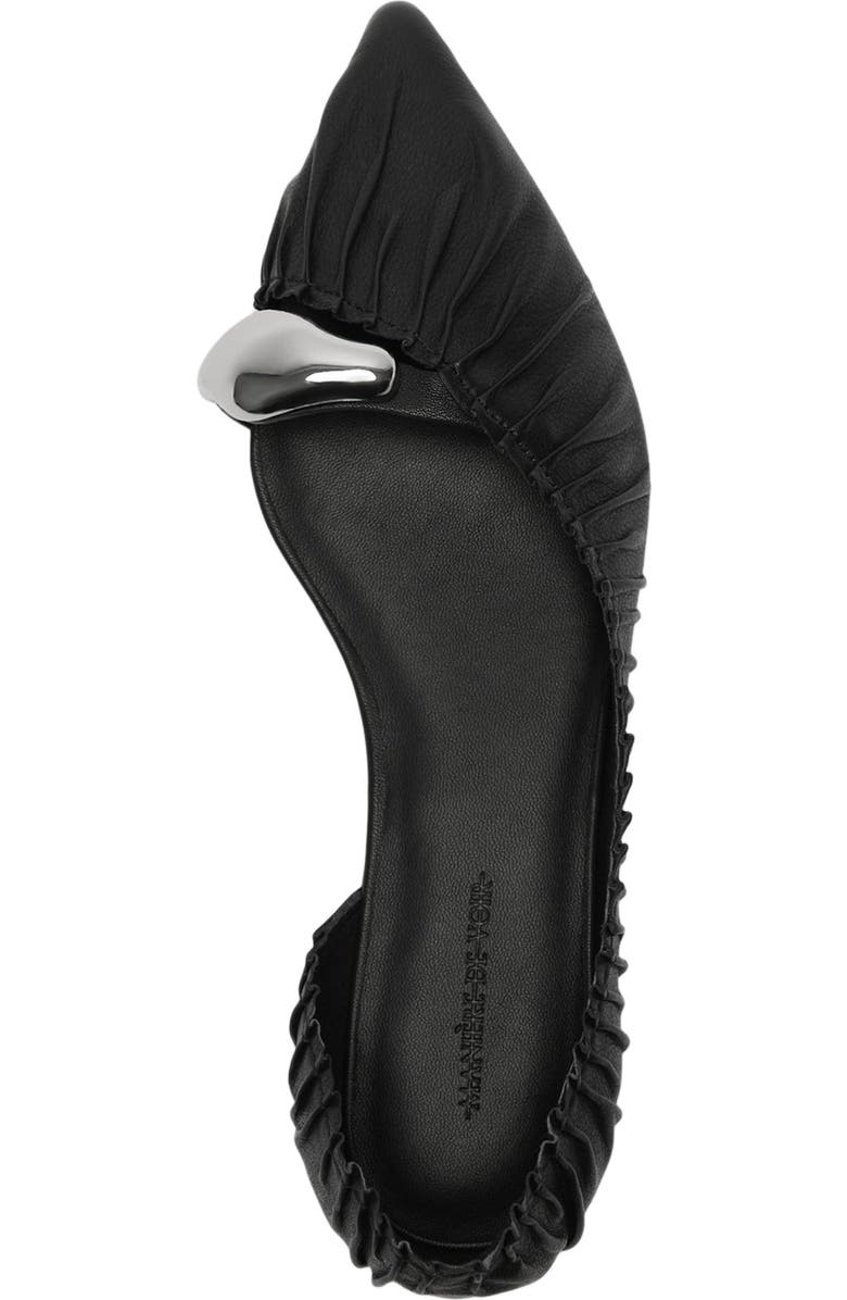 Manière De Voir Celeste Leather Ballet Flats with Hardware, Alternate, color, Midnight