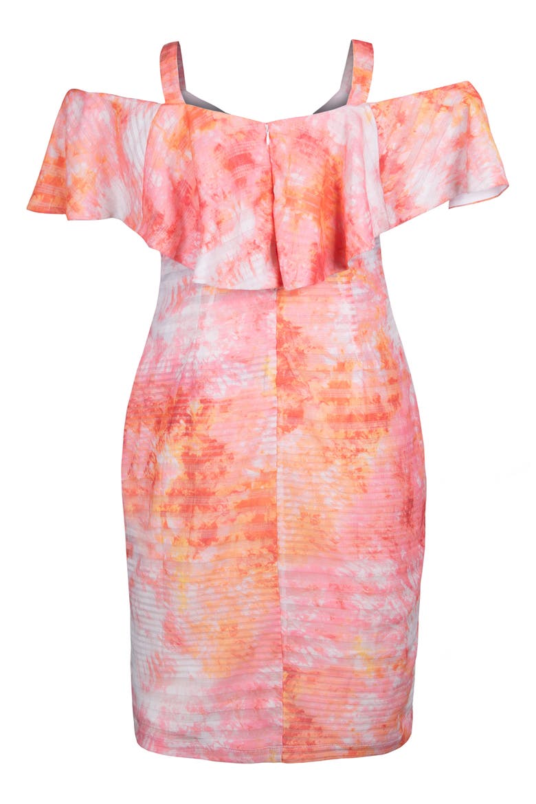 Marcella Tie Dye Cold Shoulder Rib Dress, Alternate, color, MULTI COMBO