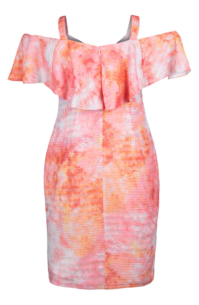 RACHEL Rachel Roy Marcella Tie Dye Cold Shoulder Rib Dress, Alternate, color,