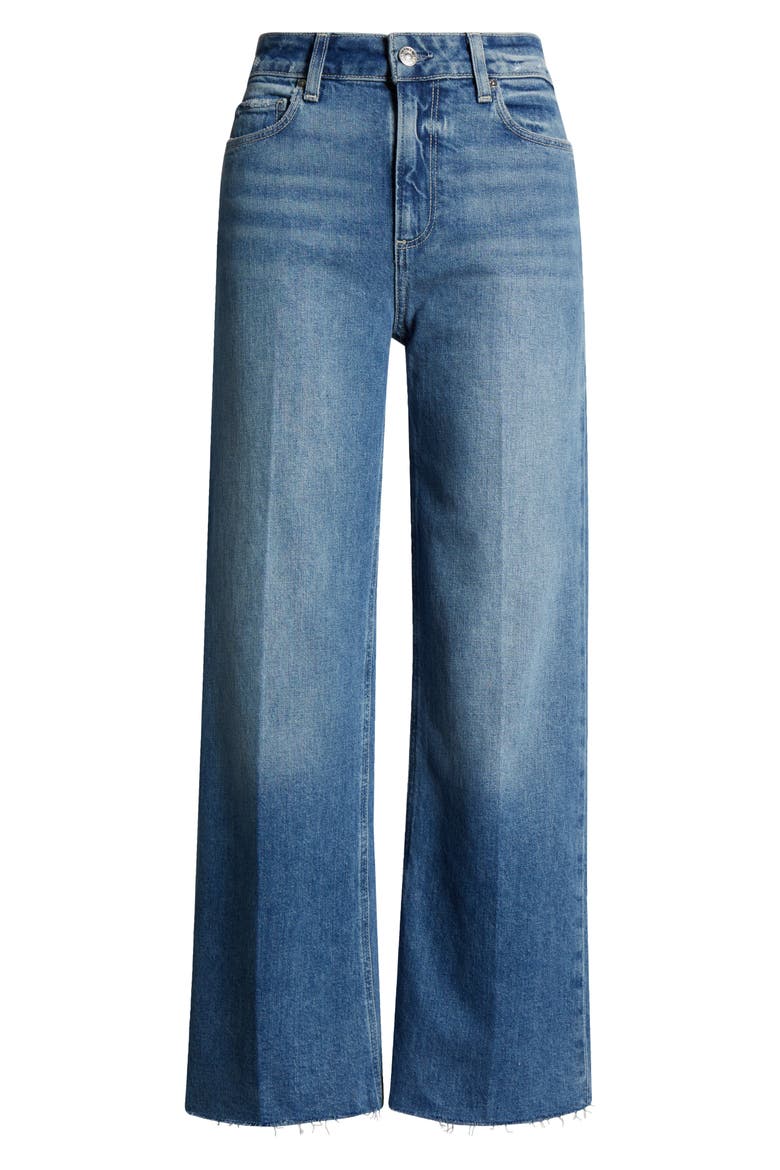 Leena High Waist Raw Hem Wide Leg Jeans, Alternate, color, VOLAR DISTRESSED