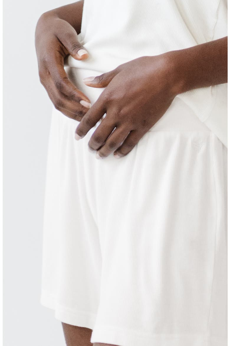 Rib Sleep Shorts, Alternate, color, IVORY