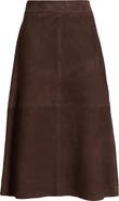 Nordstrom A-Line Suede Midi Skirt
