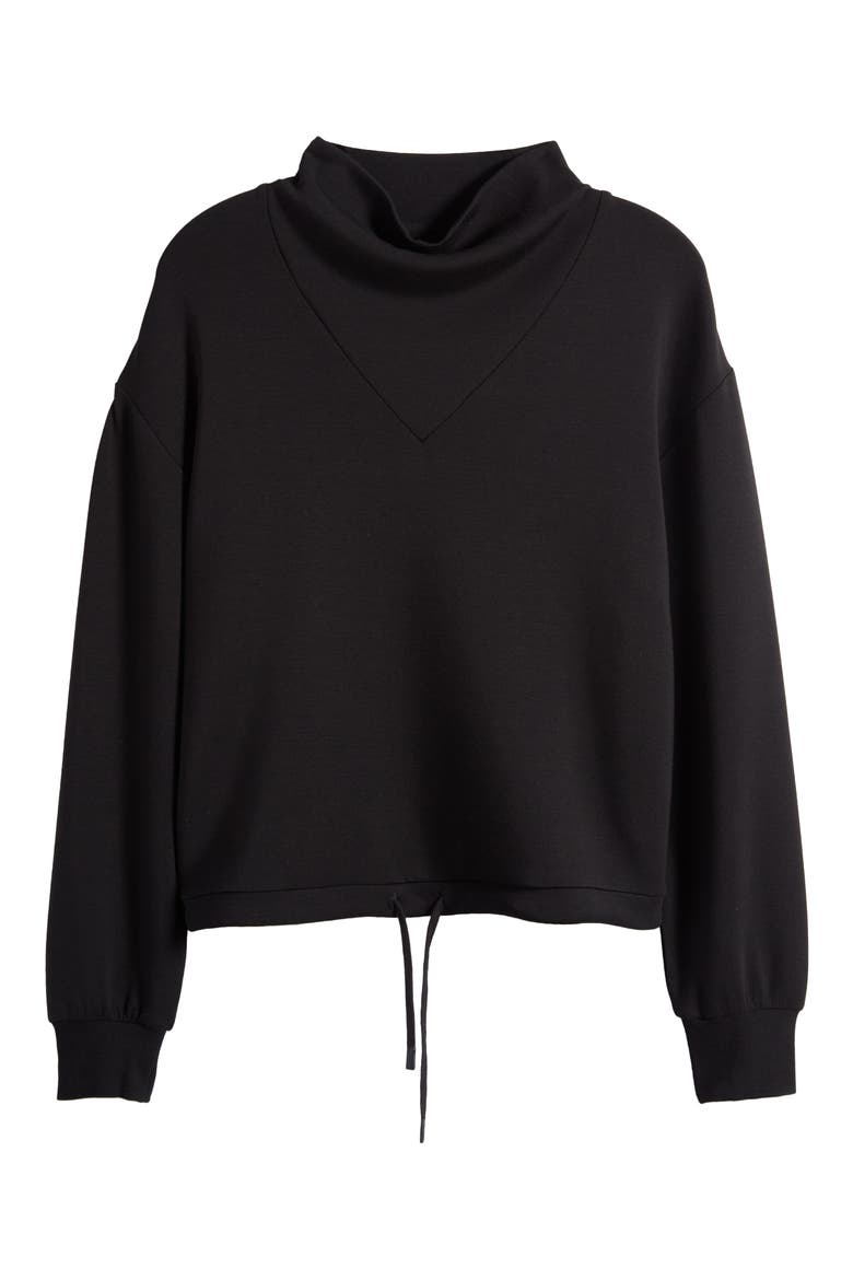 Betsy Funnel Neck Sweatshirt, Alternate, color, BLACK