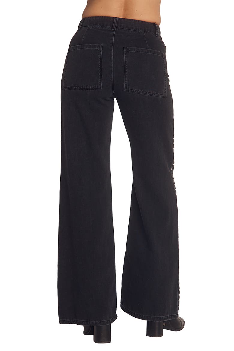 Anya Studded Bootcut Jeans, Alternate, color, MOON SHADOW WASH