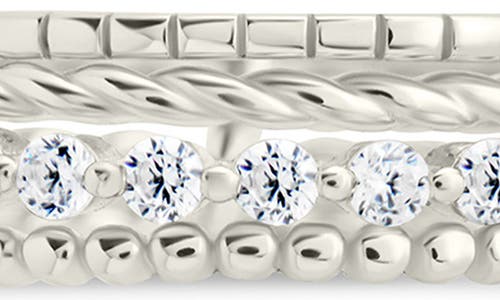 Sterling Forever Cassidy Cubic Zirconia Stack Ring In Metallic