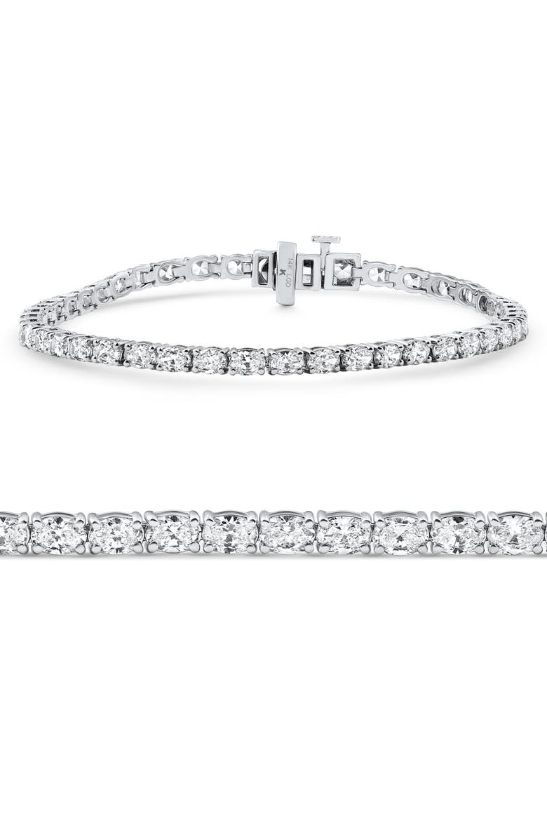 4 1/2Ct Oval Cut Diamond Tennis Bracelet 7" 14k Gold Lab Grown, Main, color, 14k White Gold