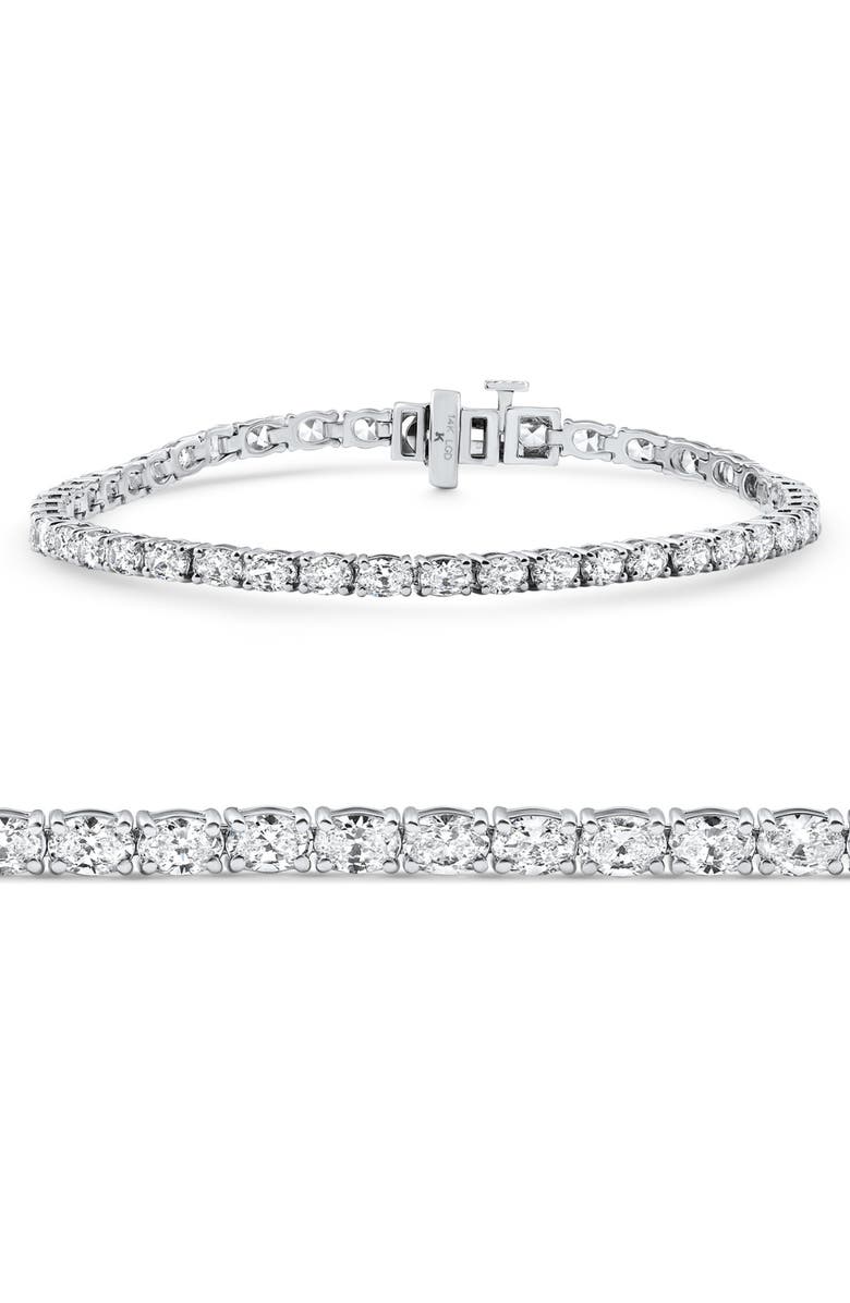 Bliss Diamond 4 1/2Ct Oval Cut Diamond Tennis Bracelet 7" 14k Gold Lab Grown, Main, color, 14K White Gold