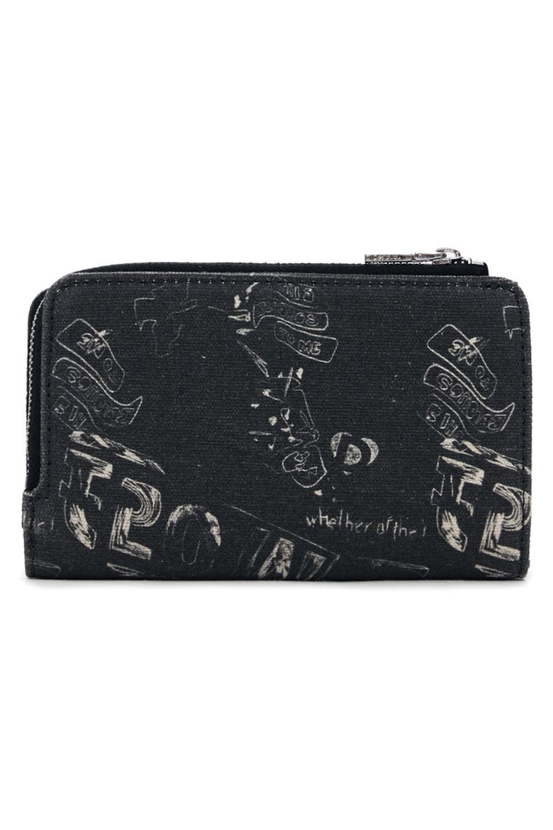 Mixed Media Continental Wallet, Alternate, color, BLACK