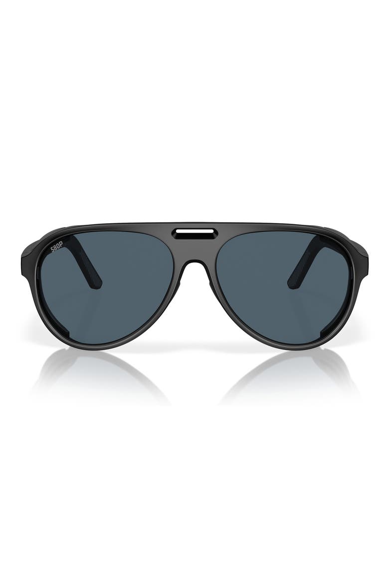 Grand Catalina 59mm Polarized Pilot Sunglasses, Main, color, MATTE BLACK/ GRAY