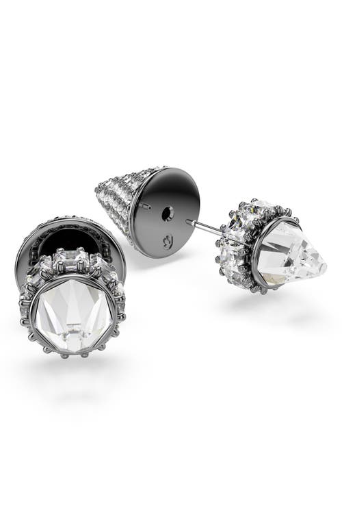 Swarovski Sublima Front/back Spike Stud Earrings In Brown