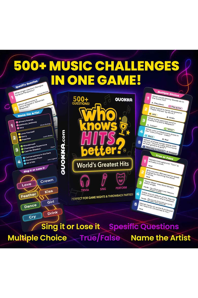 Who Knows Music Better? Ultimate Music Trivia Games for Adults & Family, Alternate, color, Hits