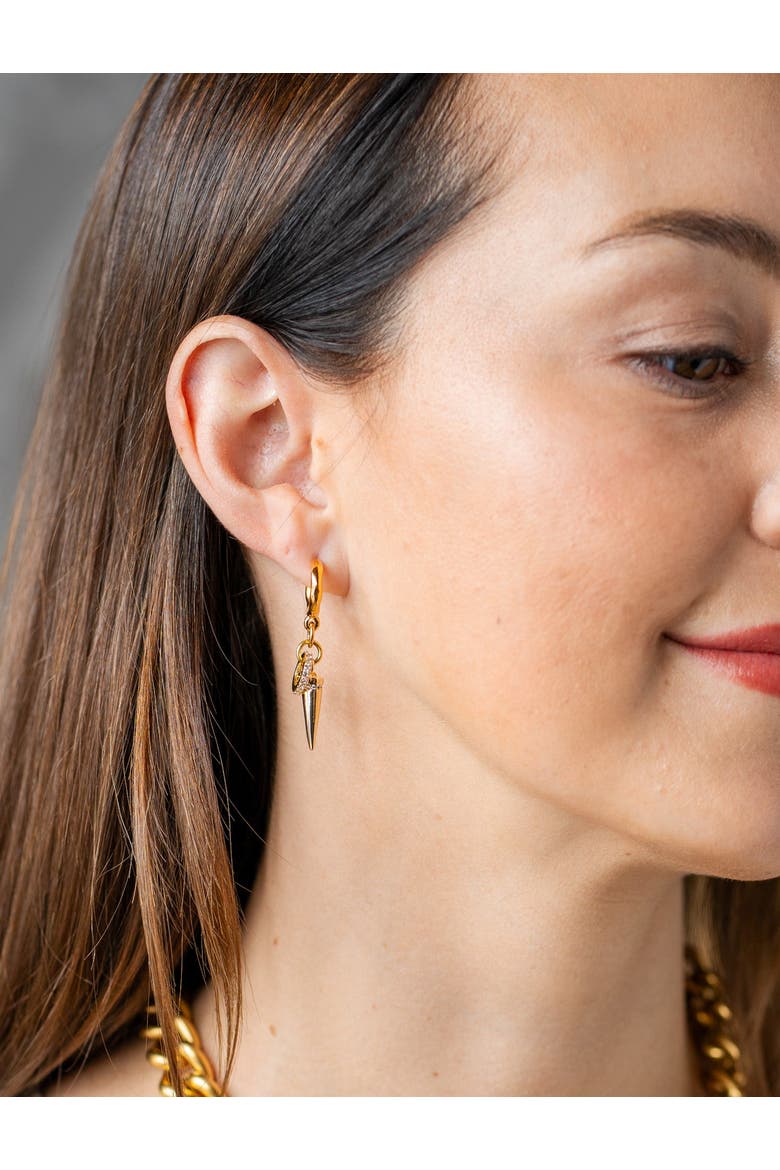 Spike Hoop Earring, Alternate, color, Gold