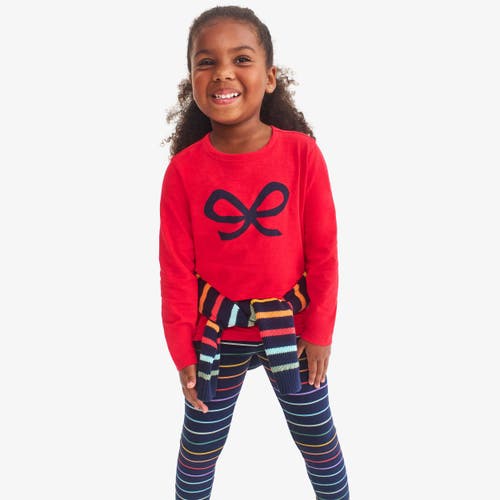 Primary Kids Long Sleeve Bow Tee In Red