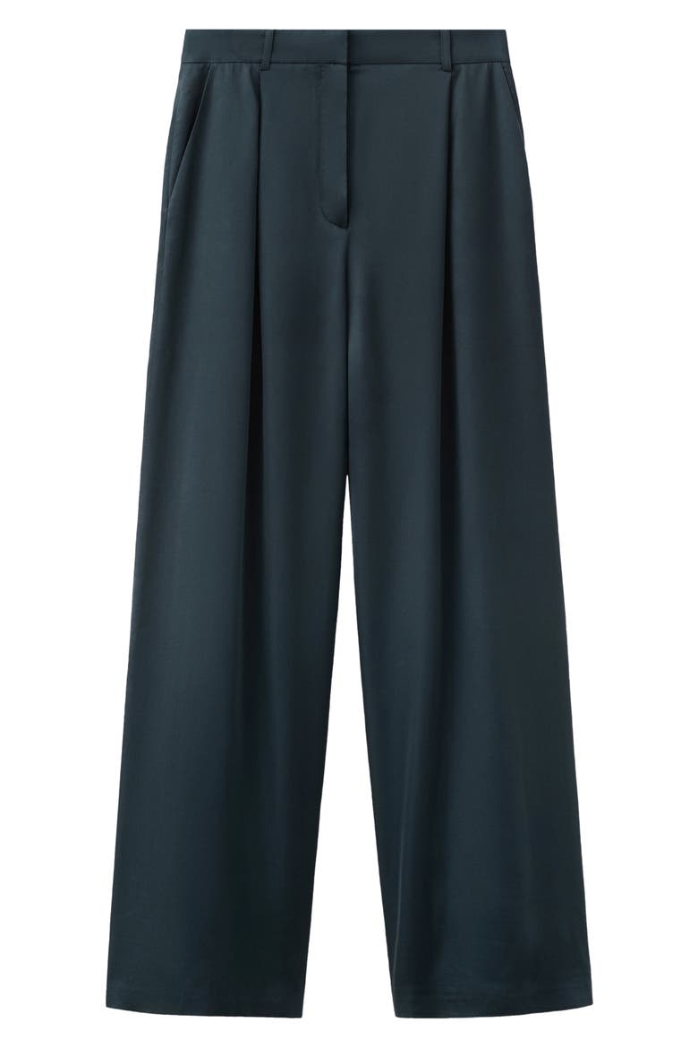 Straight Leg Satin Pants, Alternate, color, BLUE
