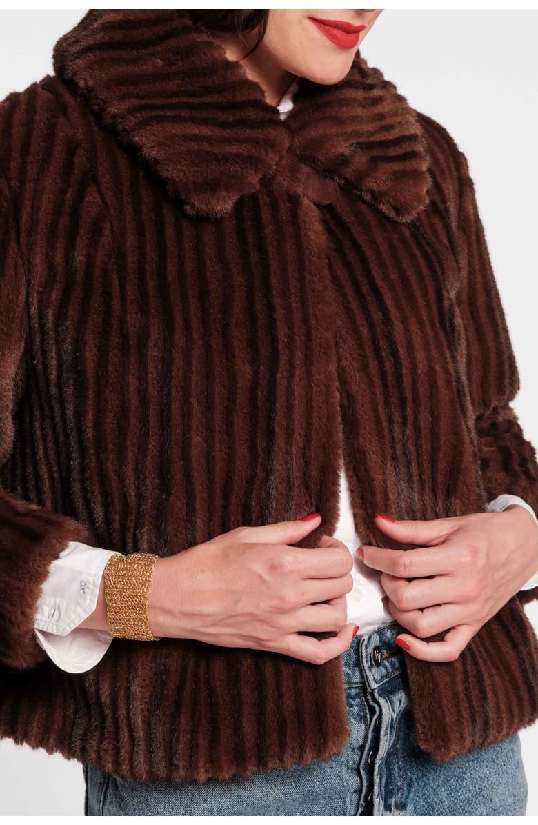 Frances Valentine Babe Jacket, Alternate, color, Brown/Multi