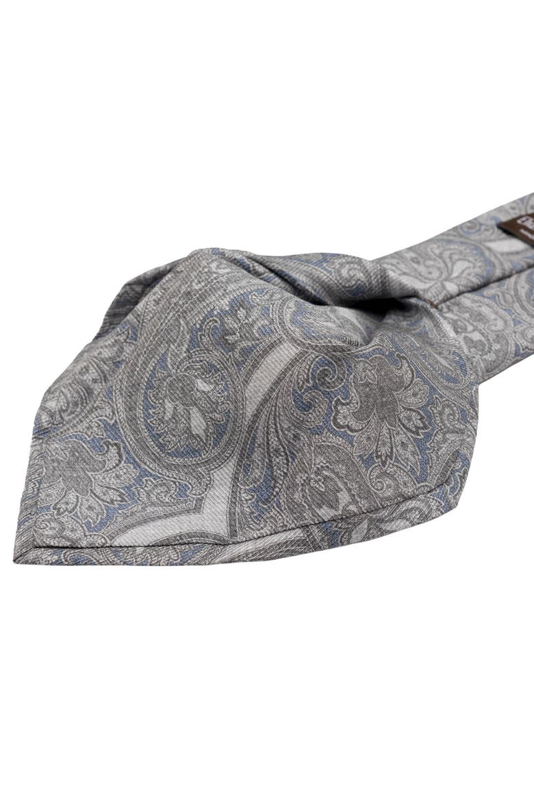 San Marco - Extra Long Printed Silk Tie for Men, Alternate, color, Misty Blue