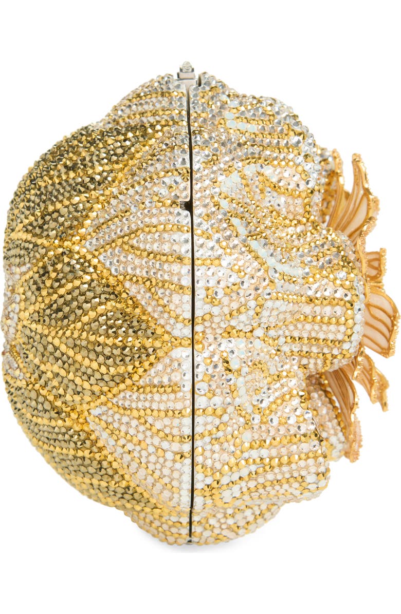 JUDITH LEIBER COUTURE Magnolia Crystal Minaudière, Alternate, color, Silver Rhine Multi