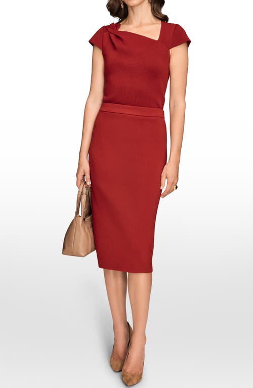 Donna Karan New York Stretch Knit Pencil Skirt In Red
