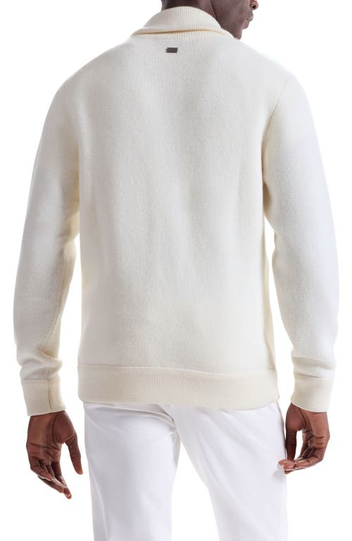 Bugatchi Wool Blend Zip Cardigan In Gray