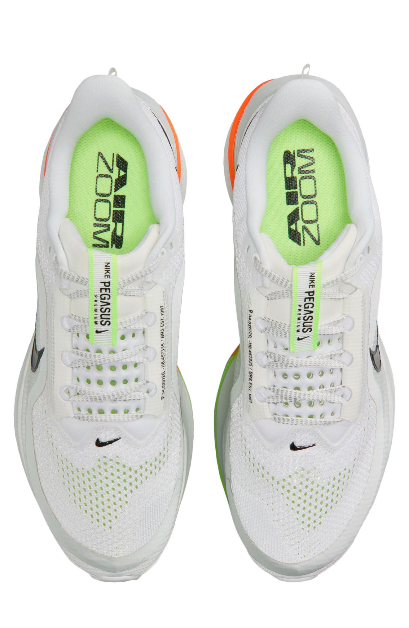 Nike Air Zoom Pegasus Premium Running Shoe, Alternate, color, White/ Black
