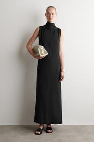 COS Draped Tie-detail High-neck Maxi Dress