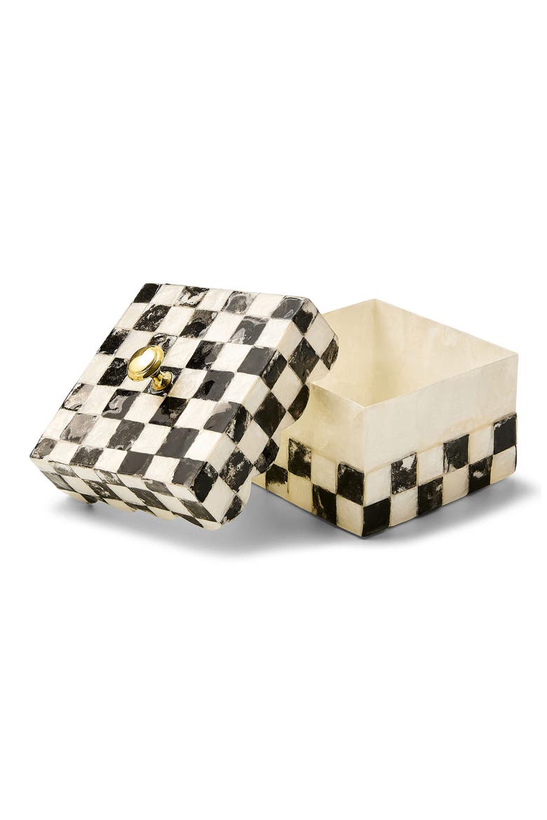 Courtly Check Capiz Scalloped Box, Alternate, color, BLACK