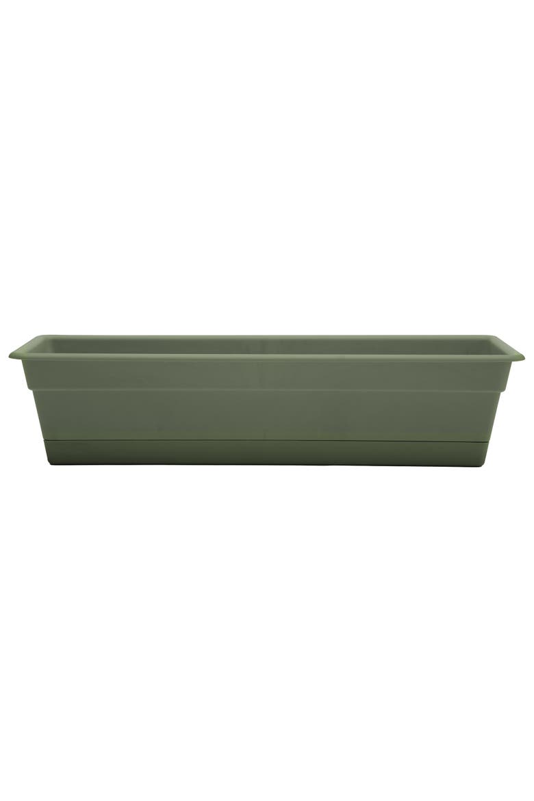 24" Dura Cotta Window Box Planter, Living Green, Main, color, Green