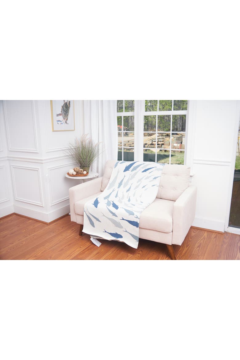 Azure School of Swim Woven Knit Throw Blanket 50" x 60", Alternate, color, Blue