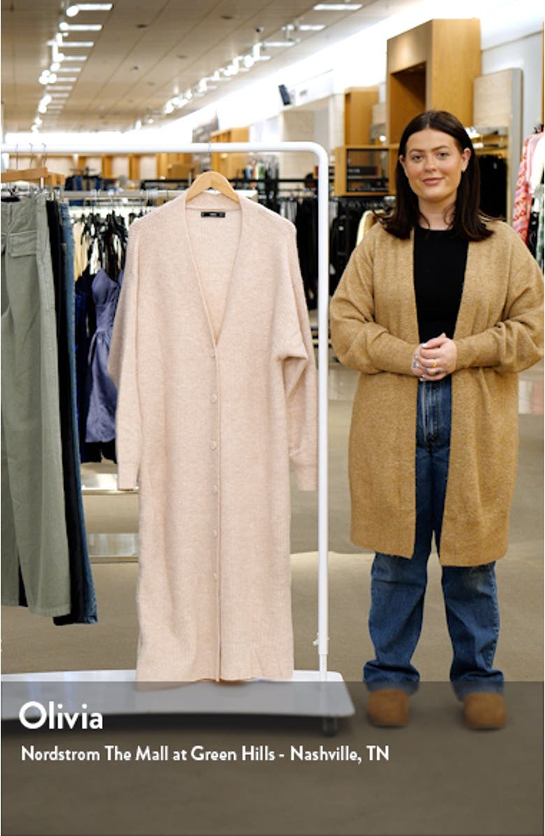 V-Neck Rib Duster Cardigan, sales video thumbnail