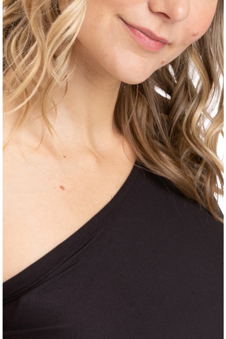 Shivani Luxe Jersey One-Shoulder Top, Alternate, color, BLACK