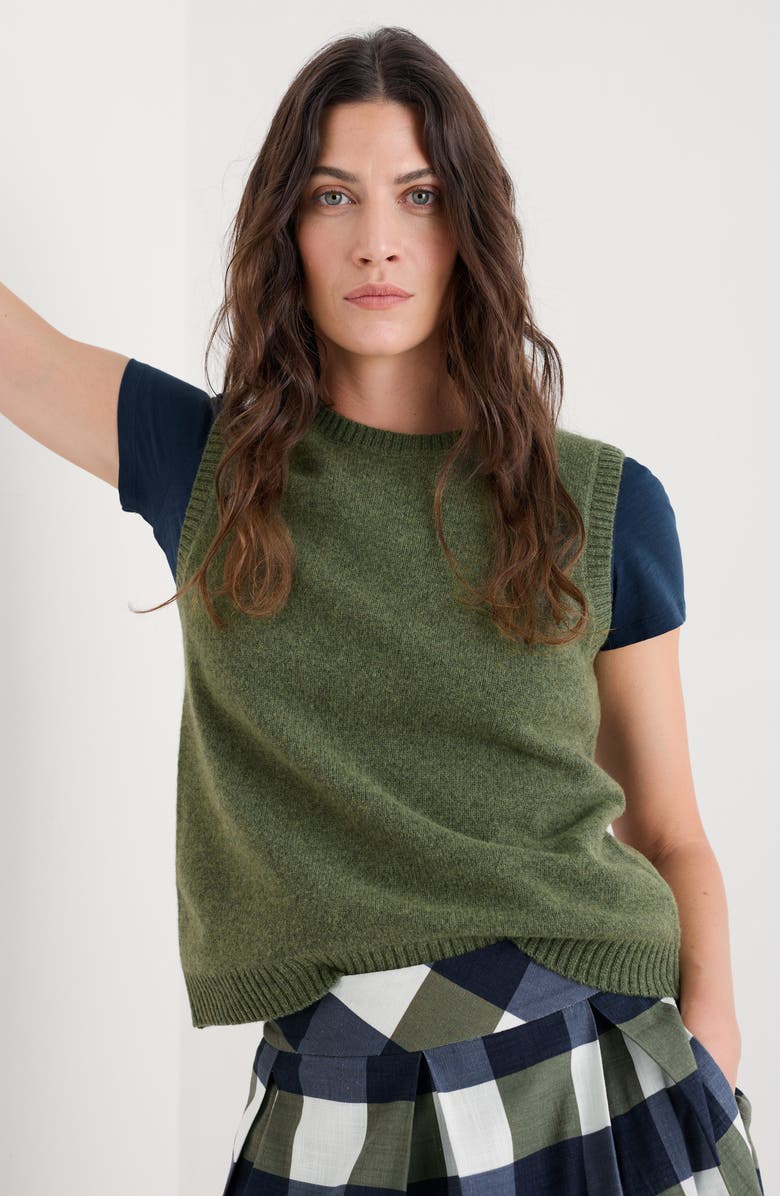 Seasalt Cornwall East View Merino Wool Blend Sweater Vest, Alternate, color, Light Olive