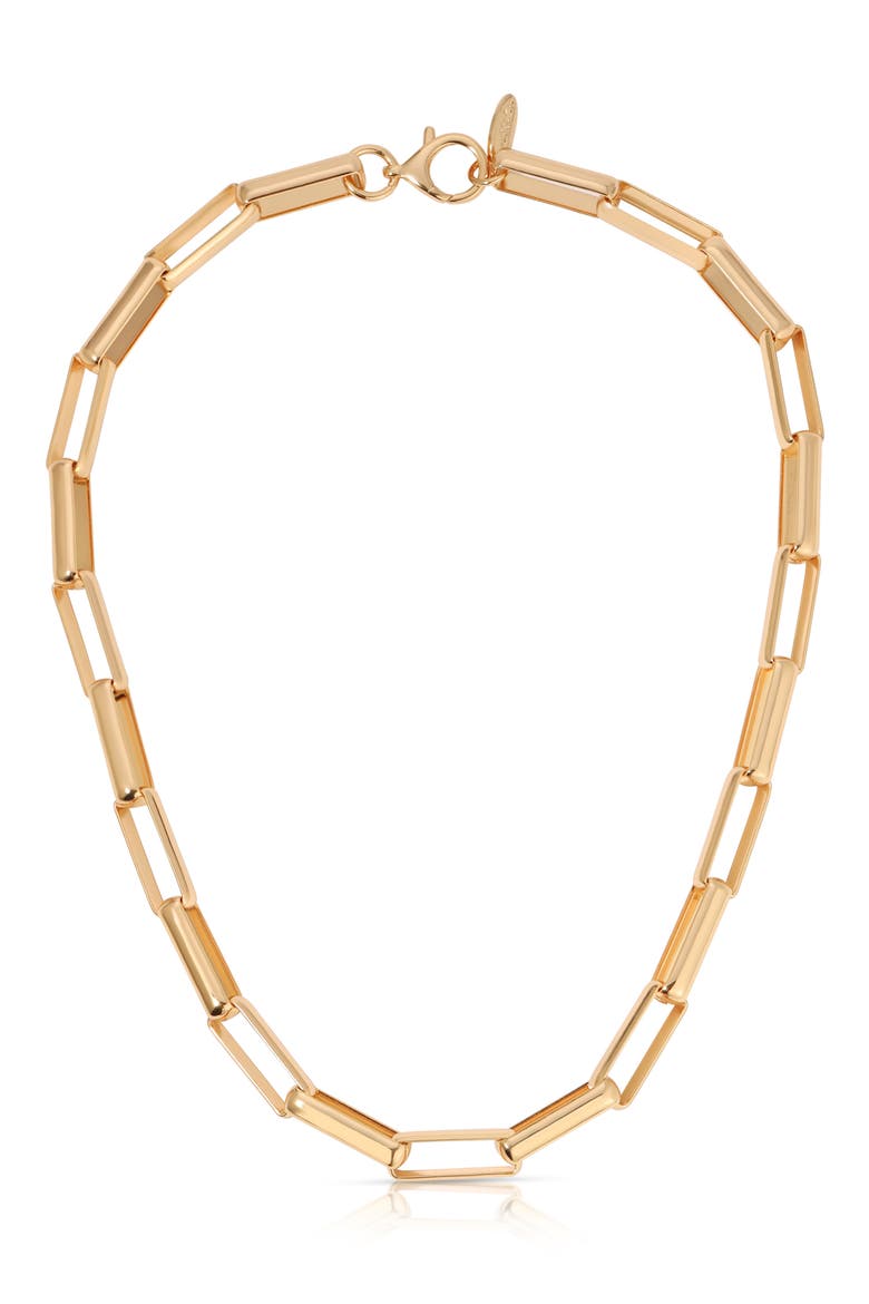 Rectangle Chain Necklace, Main, color, GOLD