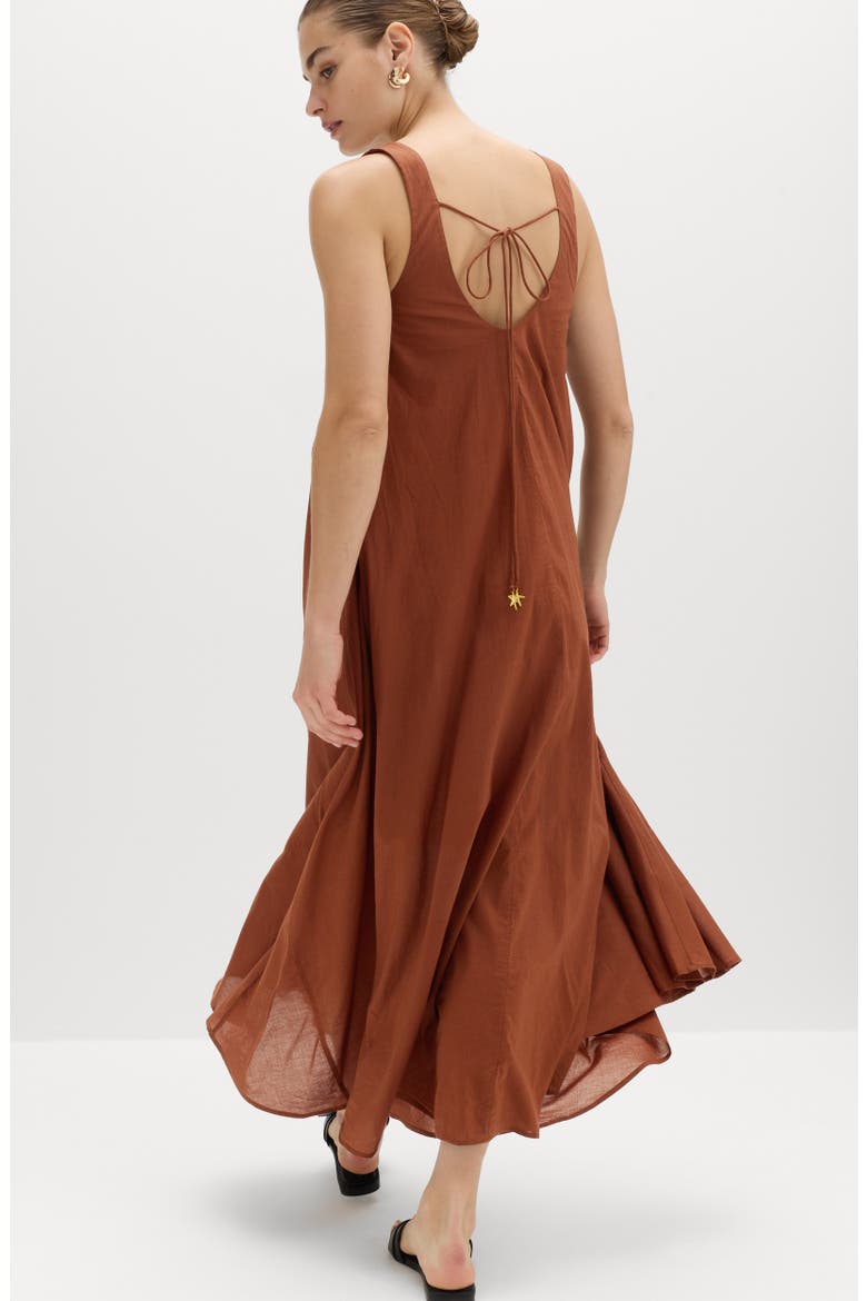Volume Sleeveless Maxi Dress, Alternate, color, CHESTNUT BROWN