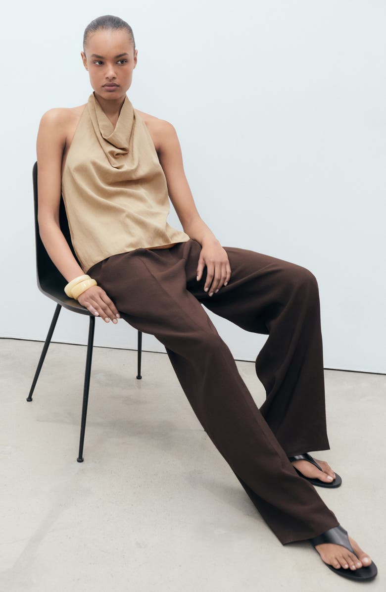 MANGO Draped Halter Top, Alternate, color,