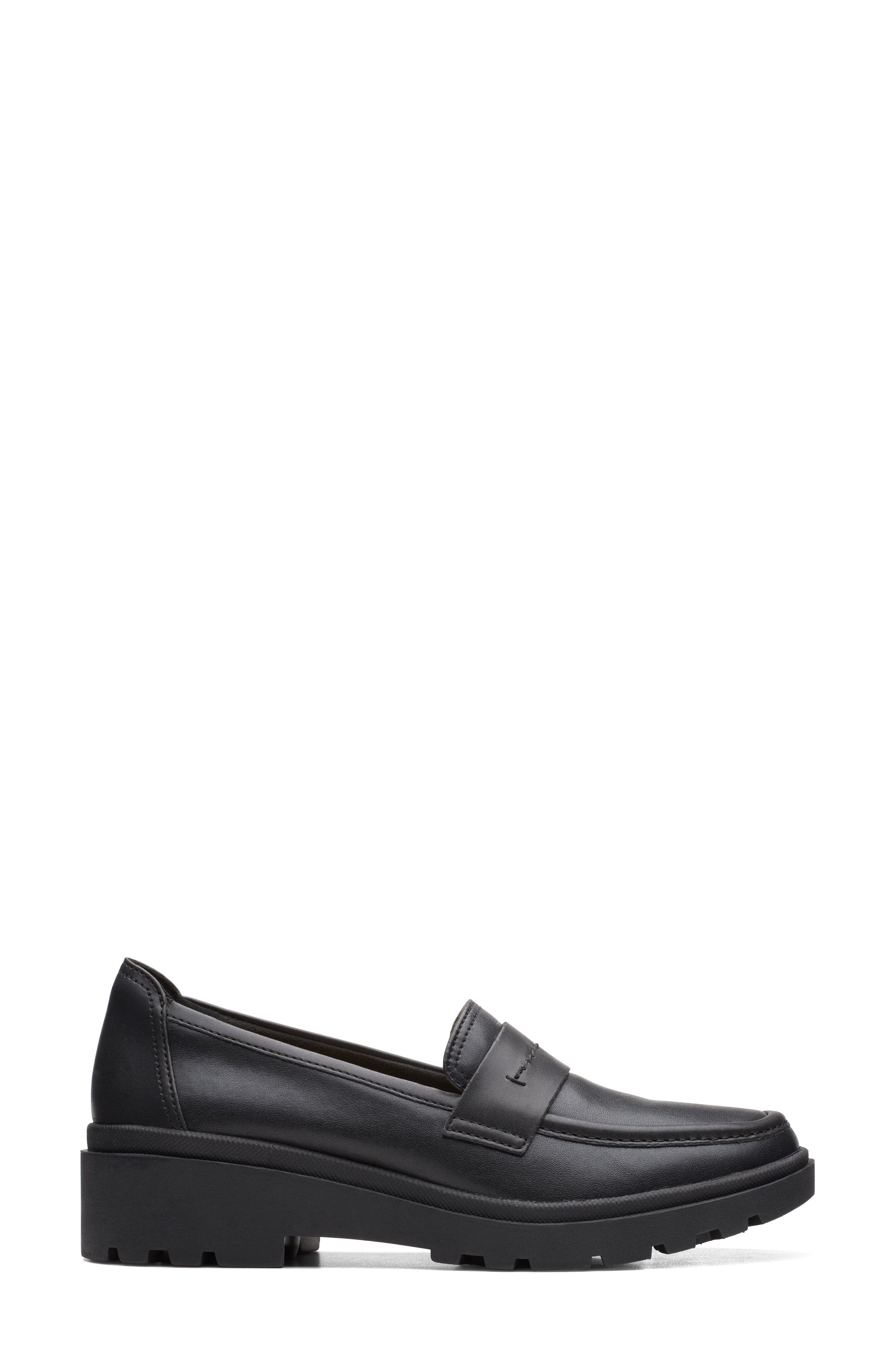 Calla Ease Lug Sole Loafer, Alternate, color, BLACK LEATHER