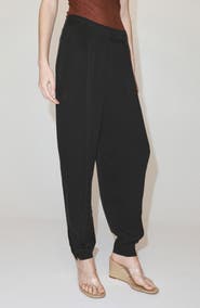 MANGO Pleated Baggy Cupro Blend Pants