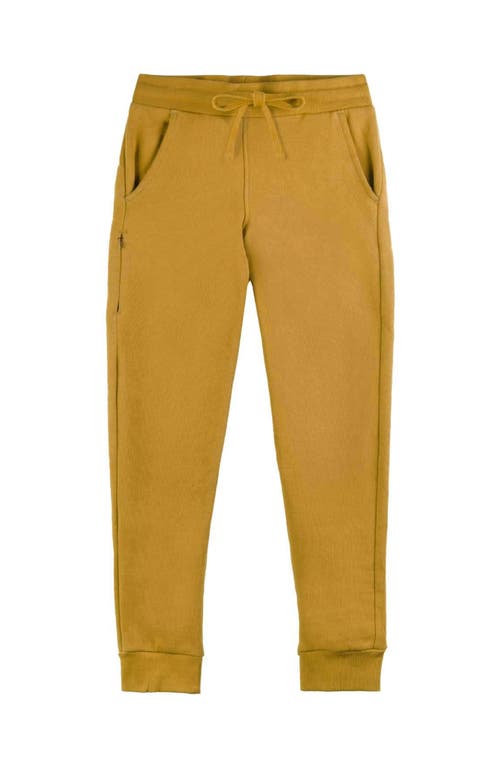 Mightly Organic Cotton Fleece Pocket Joggers In Yellow