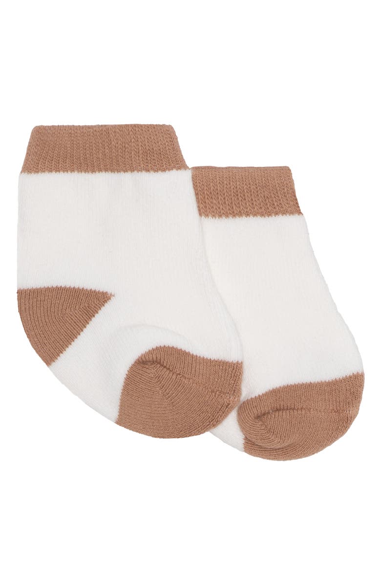 PL Baby by Petit Lem T-Shirt, Joggers, Shacket & Socks Set, Alternate, color, Brown Plaid