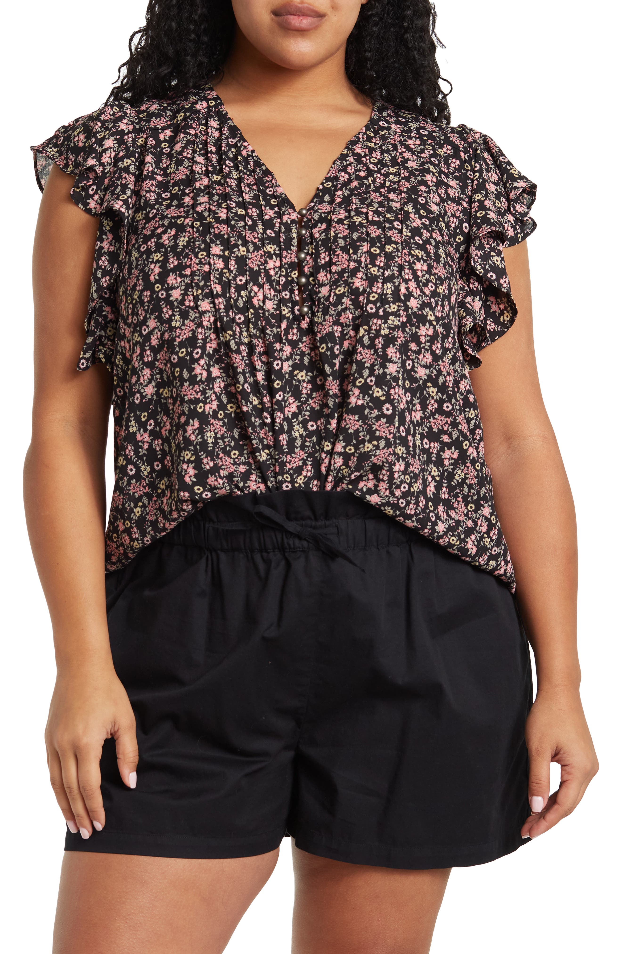 Everleigh Pintuck Flutter Sleeve Blouse (Women) | Nordstromrack
