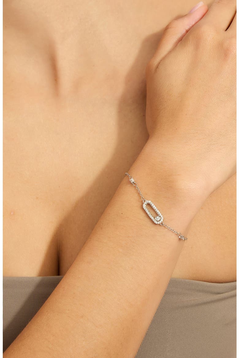 Dancing Stone Bar Pendant Necklace & Bracelet Set, Alternate, color, SILVER